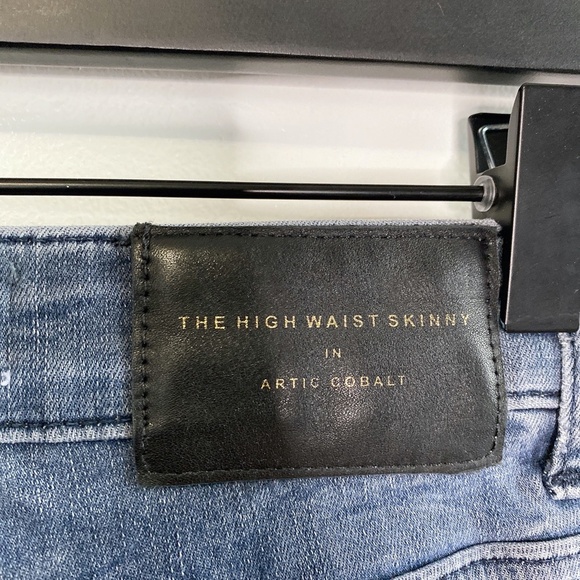 Zara Woman The High Waist Skinny Arctic Cobalt Raw Hem Jeans - Picture 8 of 10